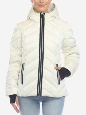 Рваная стеганая куртка с капюшоном White Mark белая