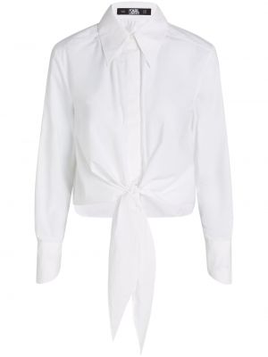 Риза с кехлибар Karl Lagerfeld бяло