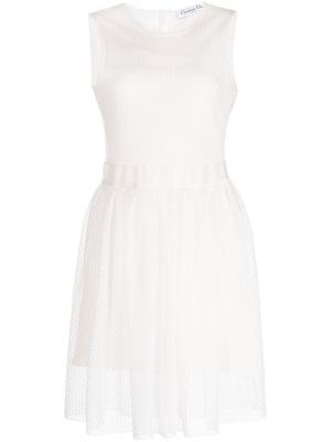 Šaty bez rukávů Christian Dior bílé