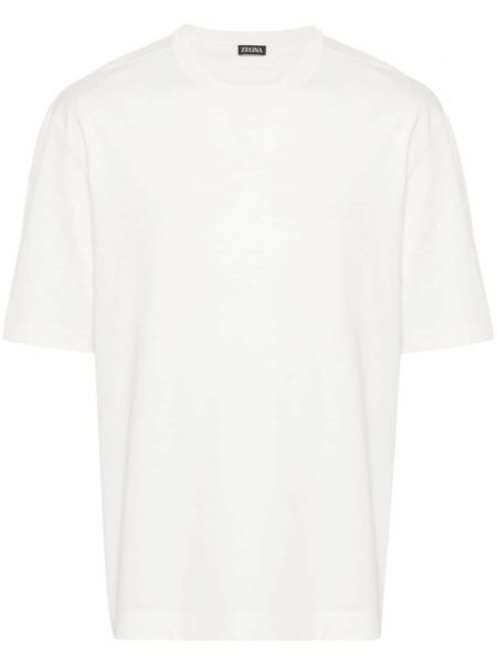 T-shirt en coton avec manches courtes Zegna blanc