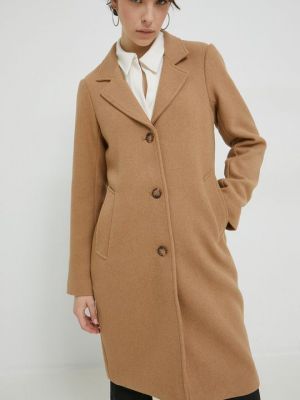 Шерстяное пальто Abercrombie & Fitch коричневое