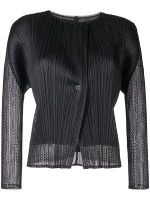 Plissert mesh strikkegenser Pleats Please Issey Miyake svart