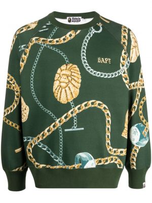Sweatshirt mit stickerei aus baumwoll A Bathing Ape® grün