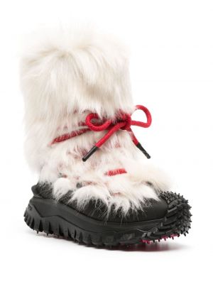 Krajkové šněrovací kotníkové boty s kožíškem Moncler Grenoble