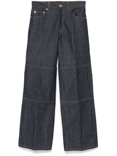 Zip straight fit jean pantolon Helmut Lang mavi