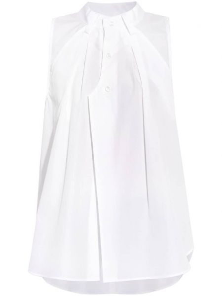 Plisuota marškiniai Noir Kei Ninomiya balta