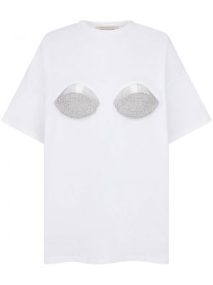 Bavlněné tričko s krátkými rukávy jersey Christopher Kane - bílá