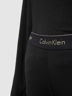 Piżama w jednolitym kolorze Calvin Klein Underwear czarna