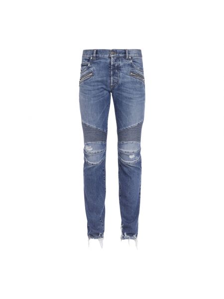 Zerrissene skinny jeans Balmain blau