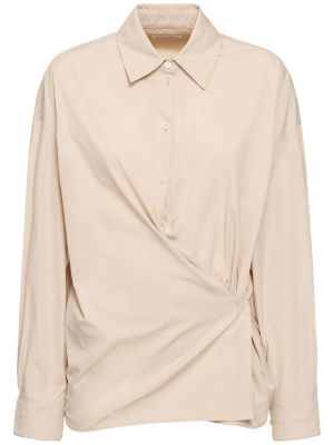 Bavlněná hedvábná košile Lemaire šedá