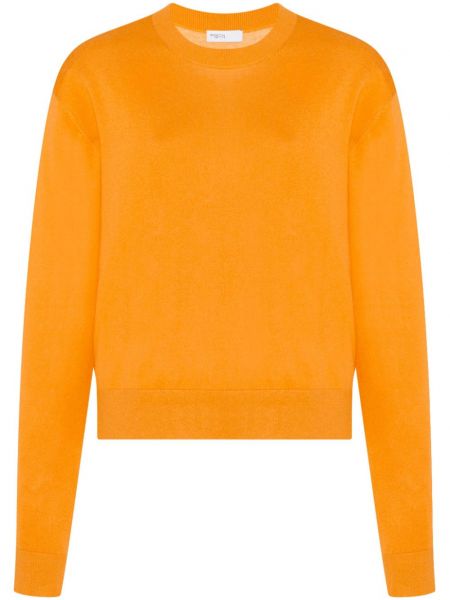 Копринен пуловер с кръгло деколте Rosetta Getty оранжево