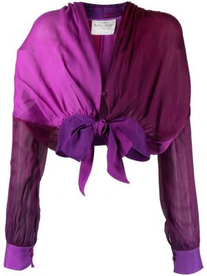 Šilkinė marškiniai Forte_forte violetinė