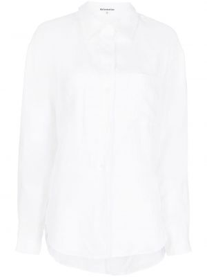 Oversized λινό πουκάμισο Reformation λευκό