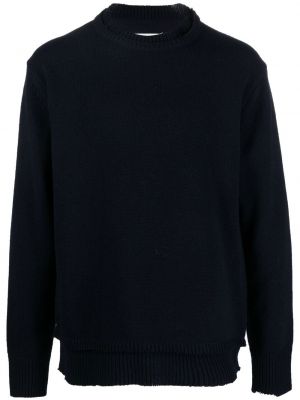 Пуловер с кръгло деколте Maison Margiela синьо
