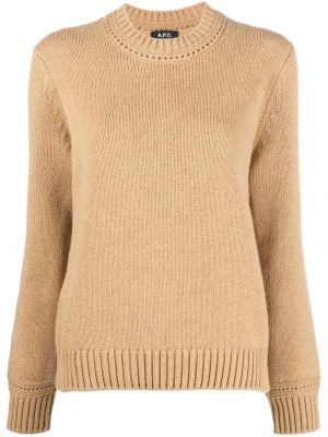 Пуловер с кръгло деколте A.p.c. кафяво