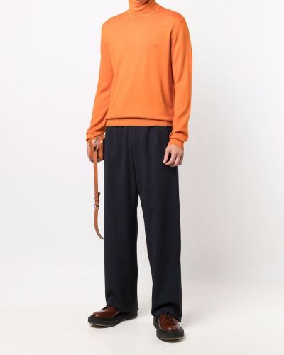 Jersey con bordado de cuello vuelto de tela jersey Etro naranja