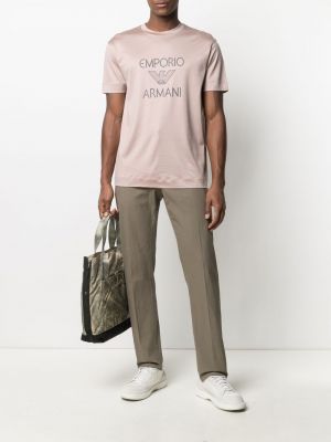 Camiseta con estampado Emporio Armani rosa