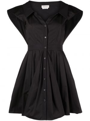 Bavlněné mini šaty Alexander Mcqueen černé