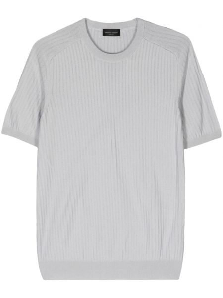 Tričko s okrúhlym výstrihom Roberto Collina sivá
