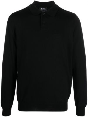 Vilnonis polo marškinėliai A.p.c. juoda