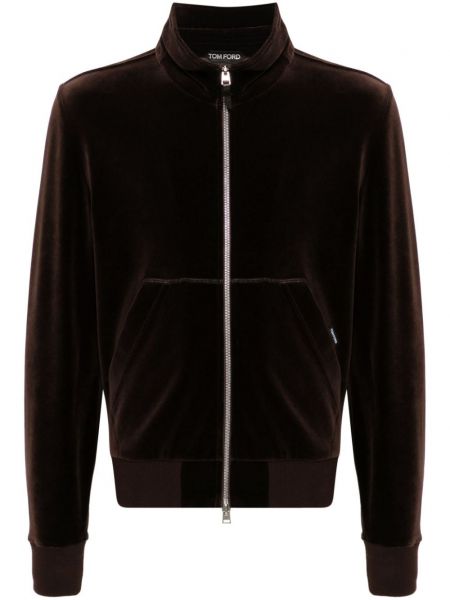 Velour sweatshirt med lynlås Tom Ford brun