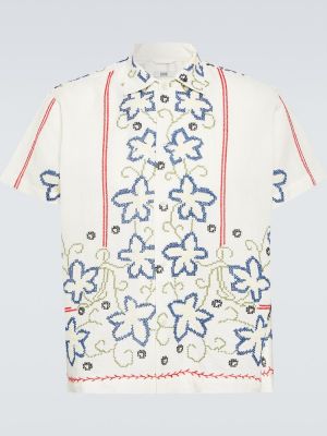 Pamučna lanena košulja s vezom Bode bijela