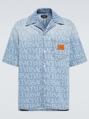 Дънкова риза Versace синьо