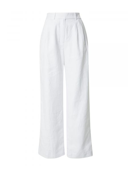 Plisované nohavice Abercrombie & Fitch biela
