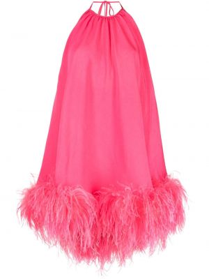 Коктейлна рокля с пера Art Dealer розово