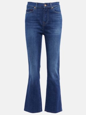 Hoikka korkea vyötärö slim fit-farkut 7 For All Mankind sininen