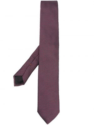 Fonott selyem nyakkendő Zegna piros