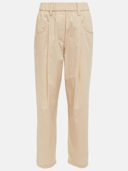 Pantalones de algodón Brunello Cucinelli beige