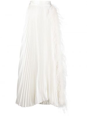 Plisované dlouhá sukně z peří Styland bílé