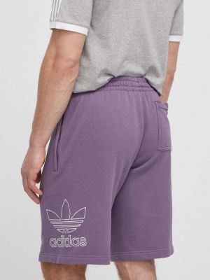 Bavlněné kraťasy Adidas Originals fialové