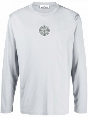 Camiseta con estampado manga larga Stone Island gris