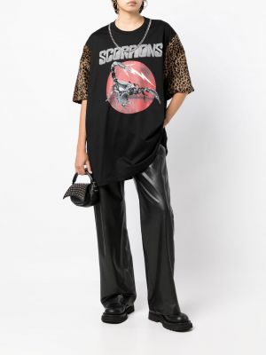 T-shirt mit print mit leopardenmuster Junya Watanabe schwarz