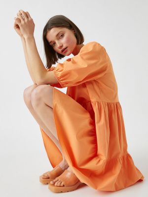 Μίντι φόρεμα Koton πορτοκαλί