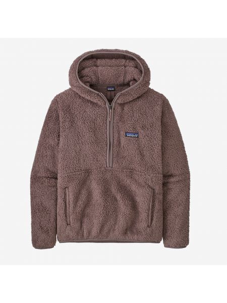 Флисовый пуловер с капюшоном Patagonia коричневый