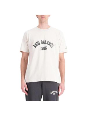 Tričko s krátkými rukávy New Balance béžové