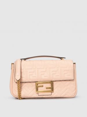 Кожаная сумка Fendi розовая
