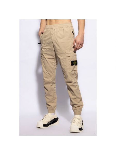 Pantalones slim fit de algodón Stone Island beige