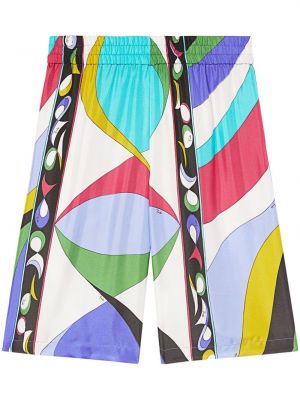 Kratke hlače s potiskom z abstraktnimi vzorci Pucci vijolična