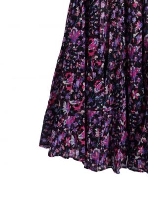 Plisované květinové sukně s potiskem Isabel Marant fialové