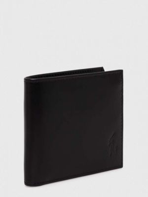 Кожаный большой кошелек Polo Ralph Lauren черный