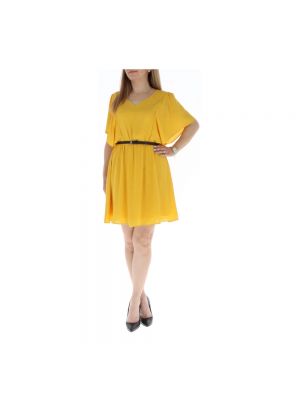 Sukienka mini z dekoltem w serek Kocca żółta