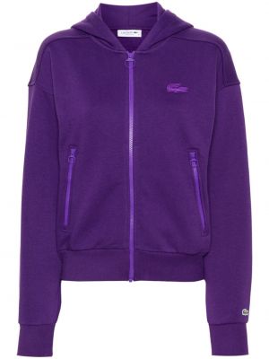 Džemperis su gobtuvu su užtrauktuku Lacoste violetinė