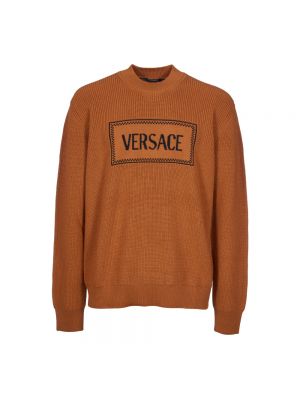Sweter Versace brązowy
