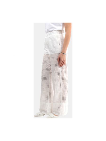Pantalones con bordado de algodón Jijil beige