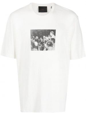 Raštuotas medvilninis marškinėliai Limitato balta