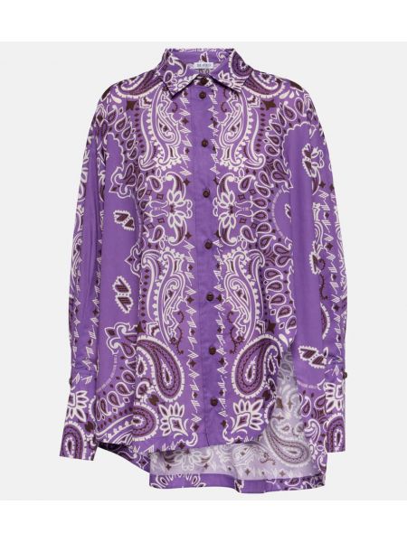 Oversized bavlnená košeľa s paisley vzorom The Attico